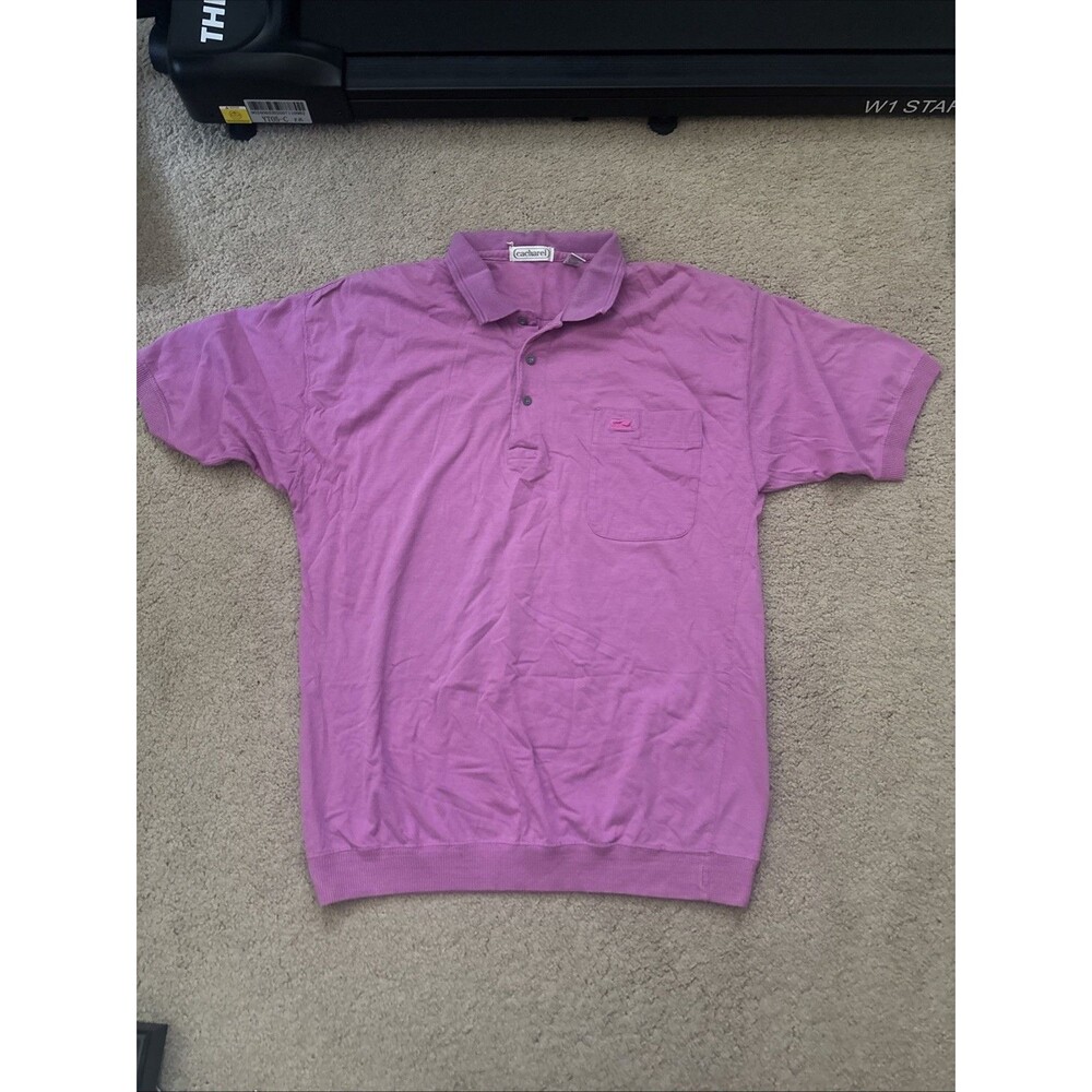 Cacharel Paris  Large Purple/Pink Polo Shirt  Soft Touch Casual,  100%. Cotton